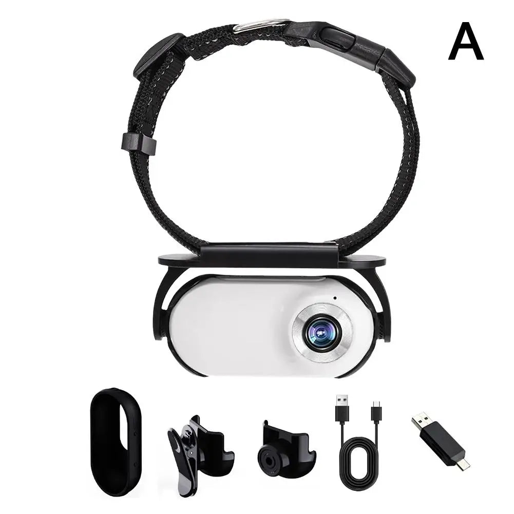 Pet Collar Camera: No WiFi Needed, 170° Wide-Angle Lens, Mini Action Camera for Outdoor Adventures & Real-Time Video Tracking