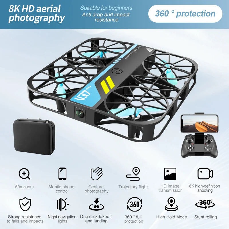 New V37 Mini Drone with 8K Professional and 4K HD Camera, Real-Time Transmission Quadcopter – The Ultimate Remote Control Toy & Gift by 4DRC!