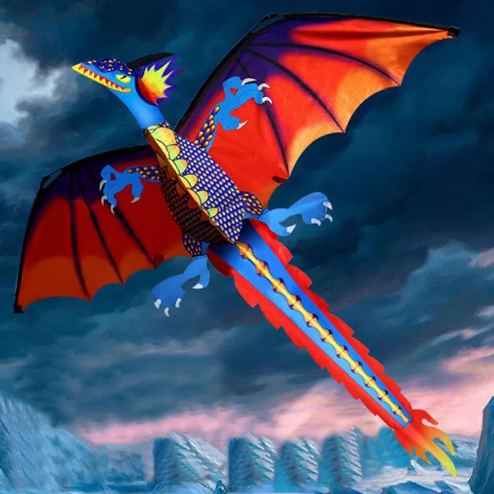 3D Dragon Kite for Kids – Colorful Outdoor Flying Toy with Long Tail, Perfect for Backyard Fun & Windy Adventures