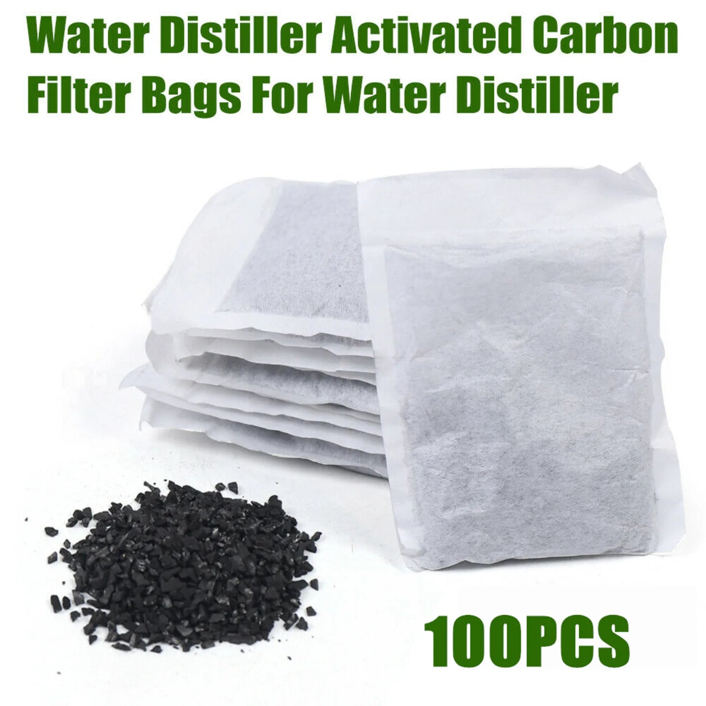 Activated Charcoal Carbon Filter Bags - 20-Pack for Water Distiller Purifier Tabletop Steamers