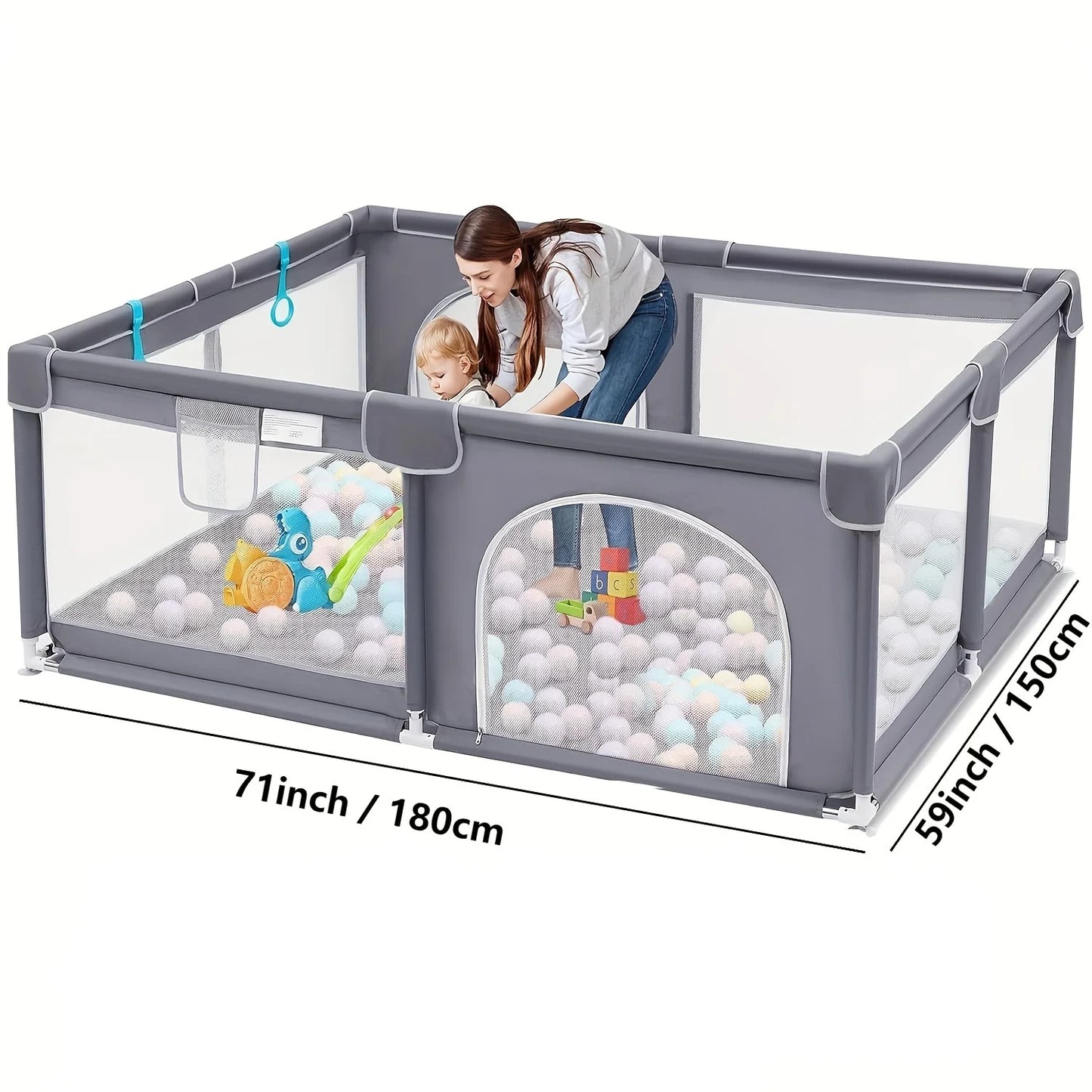 Extra Large Baby Playpen and Playard: Portable Play Area for Babies, Toddlers, and Pets – Safe and Spacious for Indoor Fun!