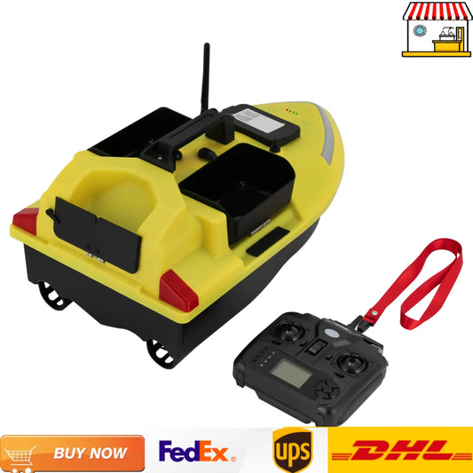Rechargeable GPS Bait Boat 40 Positioning Points 500m Remote Control Fishing Bait Thrower Boat with 1 Battery and 1 Charger