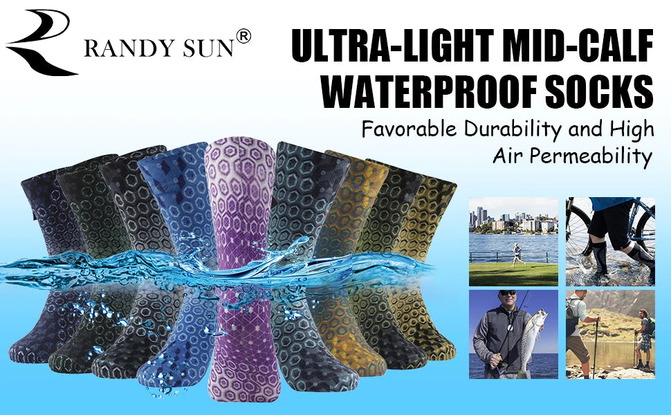 Unisex Waterproof Socks: Ultra-Light & Breathable – Perfect for Sports, Fitness, Camping, Fishing, Rafting, and Skiing!