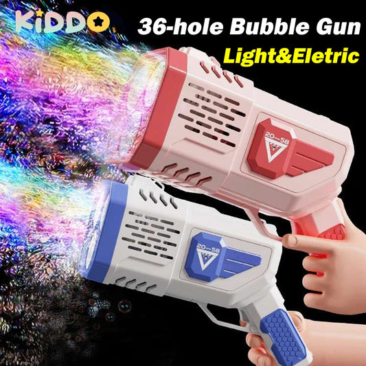 Ultimate Fun: 36-Hole Rocket Bubble Gun – Automatic Blower with Lights, Perfect Kids' Gift