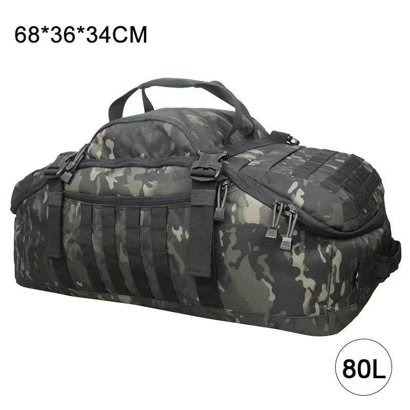 40L/60L/80L Large Capacity Waterproof Travel Bags - Men's Military Duffel Bag, Travel Tote, and Weekend Luggage