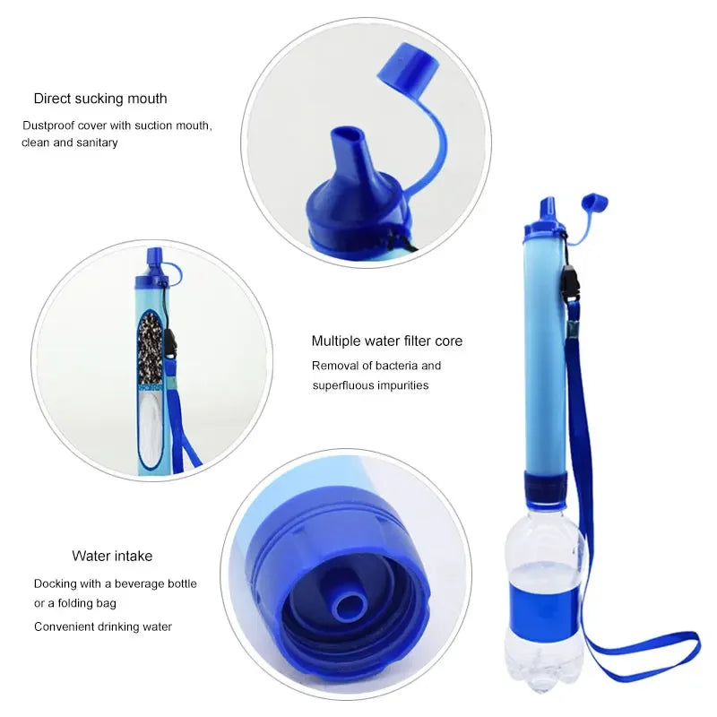 Emergency Portable Water Filter – Fast-Acting Lightweight Purifier for Outdoor Survival, Camping & Hiking