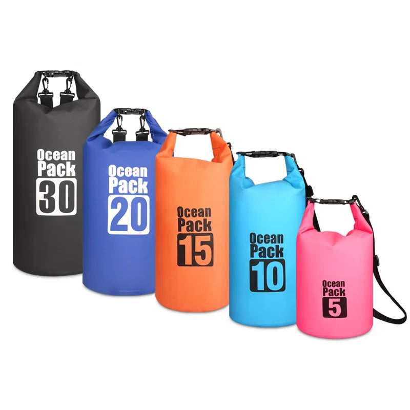 Waterproof Swimming Dry Bags: 500D Dry Sack Options in 2/5/10/15/20/30L for Boating, Fishing, Rafting