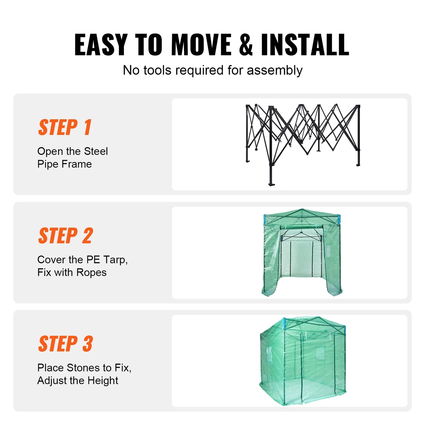 VEVOR Pop-Up Greenhouse: High-Strength PE Cover for Outdoor Garden Planting and Storage