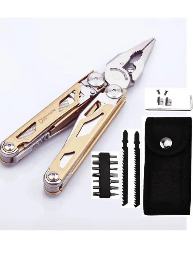 DL30 Multi-Tool Folding Pliers Set – 13-in-1 EDC Survival Gear with Knife, Scissors, Screwdrivers & More