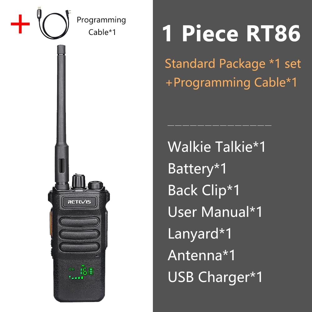 Long-Range Portable Communicator: 10W Retevis Two-Way Walkie Talkie Radio for Hunting, Fishing, and Camping