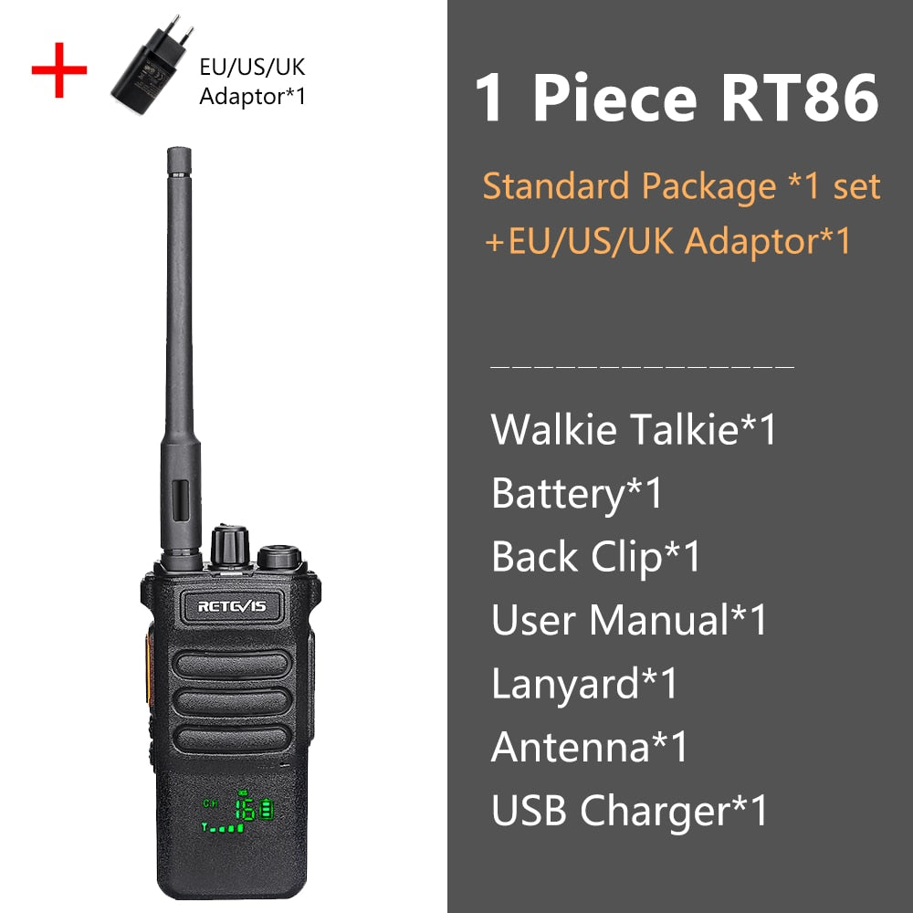 Long-Range Portable Communicator: 10W Retevis Two-Way Walkie Talkie Radio for Hunting, Fishing, and Camping