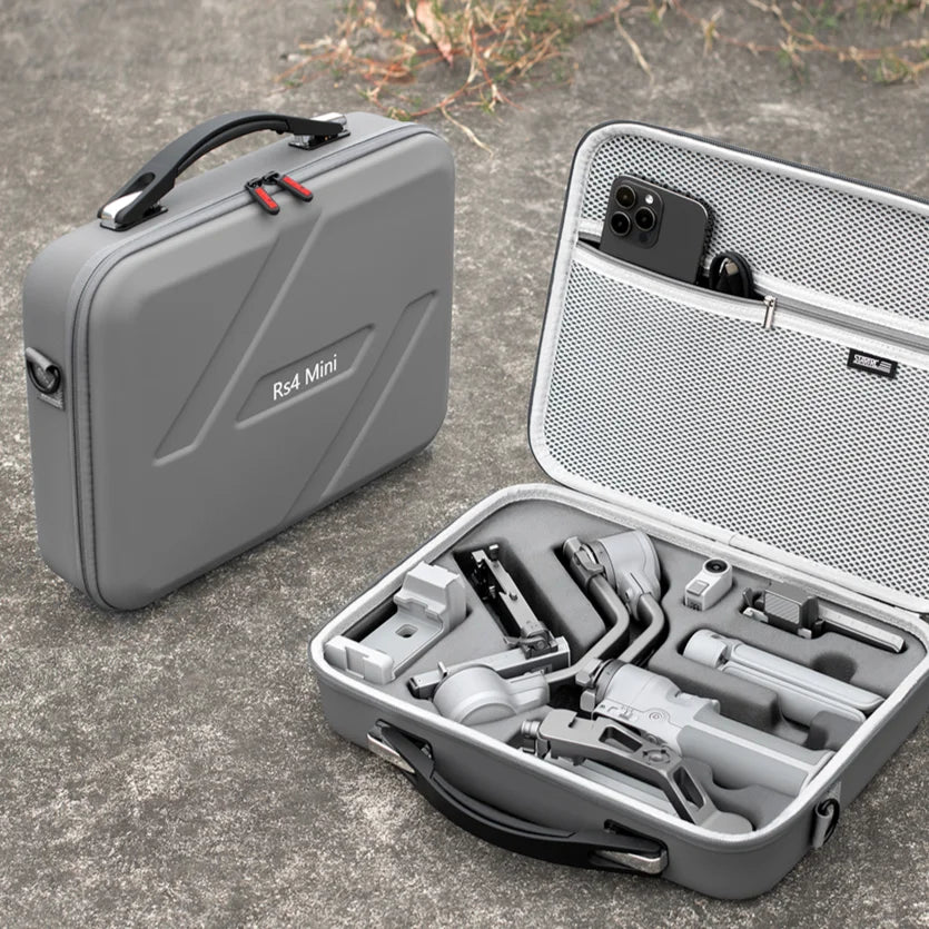 Waterproof Protective Case for DJI RS4 Mini – PU Leather Anti-Scratch Travel Storage Box