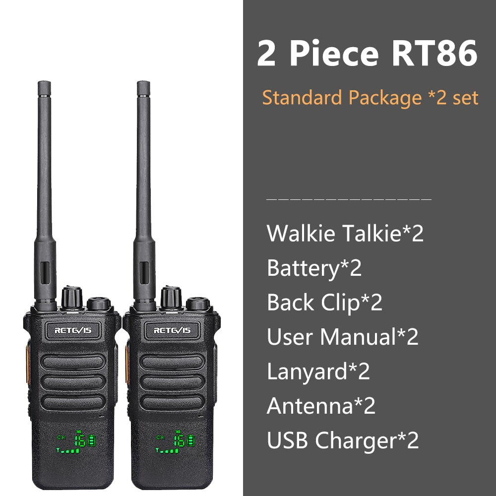 Long-Range Portable Communicator: 10W Retevis Two-Way Walkie Talkie Radio for Hunting, Fishing, and Camping