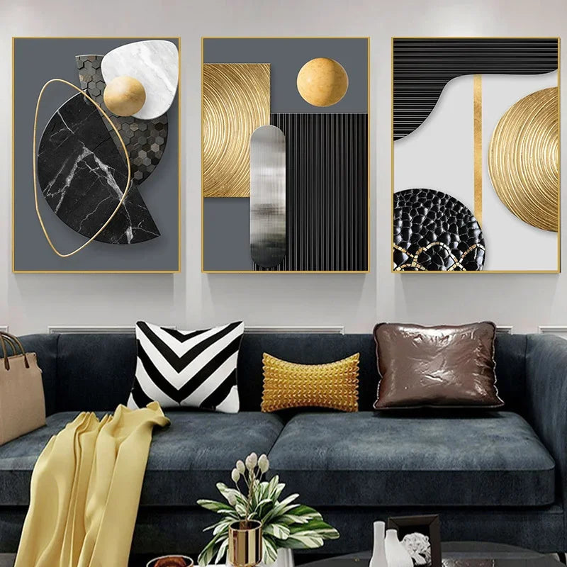 🖼️ Modern Abstract Geometric Canvas Wall Art | Nordic Style Living Room Decoration