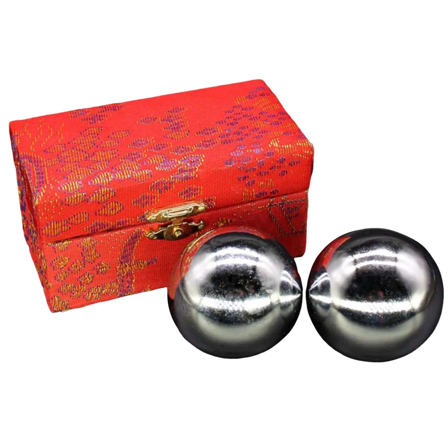 Solid/Hollow Chrome-Plated Silver Baoding Balls - Non-Chiming Chinese Health Balls for Hand Therapy Exercises