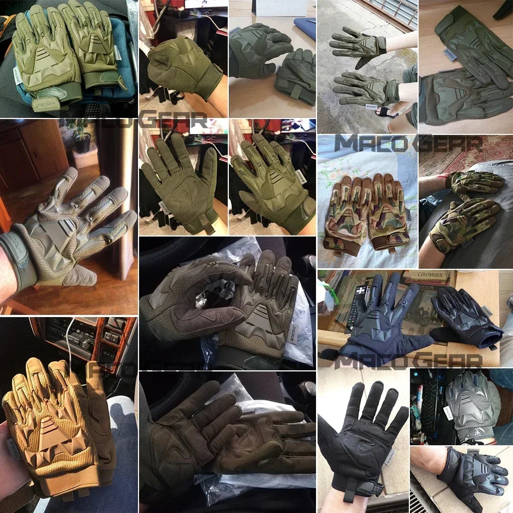 Multicam Full Finger Tactical Gloves for Men - Ideal for Army, Combat, Airsoft, Cycling, Outdoor Activities, Hiking, Shooting, Paintball, and Hunting.