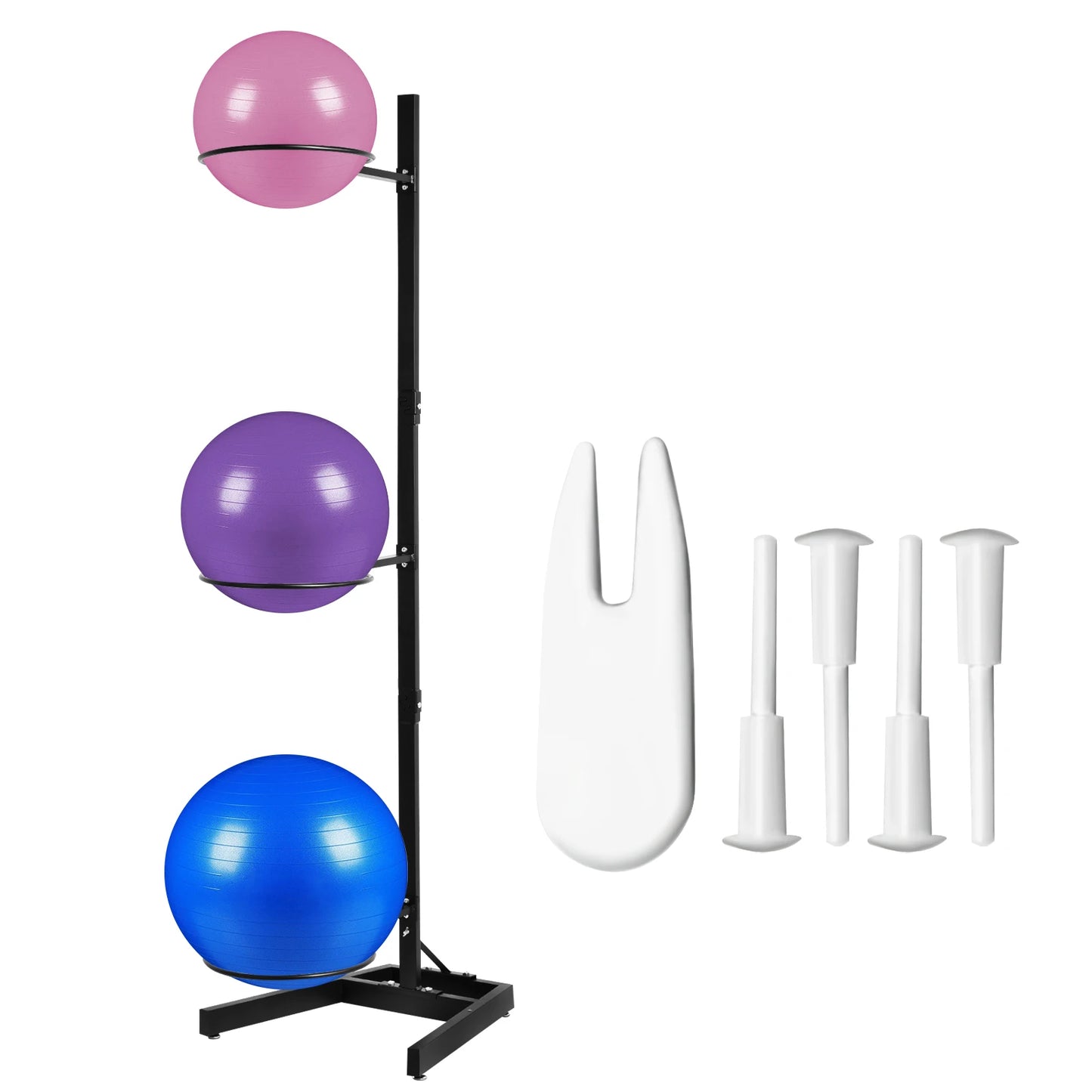 Vertical Yoga Ball Holder Rack – Steel Frame Yoga Storage Stand for Home & Commercial Studios