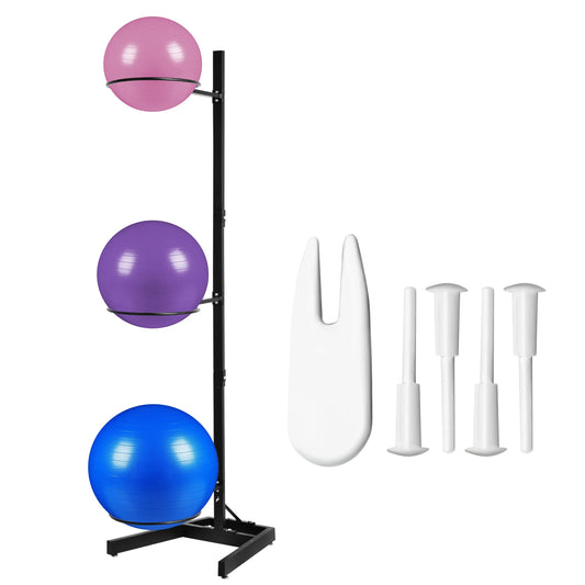 Vertical Yoga Ball Holder Rack – Steel Frame Yoga Storage Stand for Home & Commercial Studios