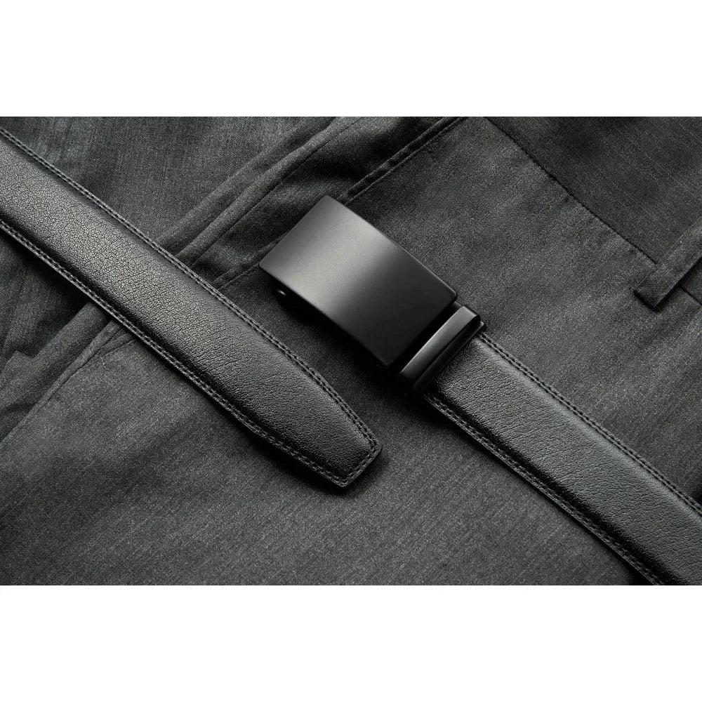 Men’s Leather Ratchet Belt – Micro-Adjustable Dress Belt for Perfect Fit with 1 3/8” Width