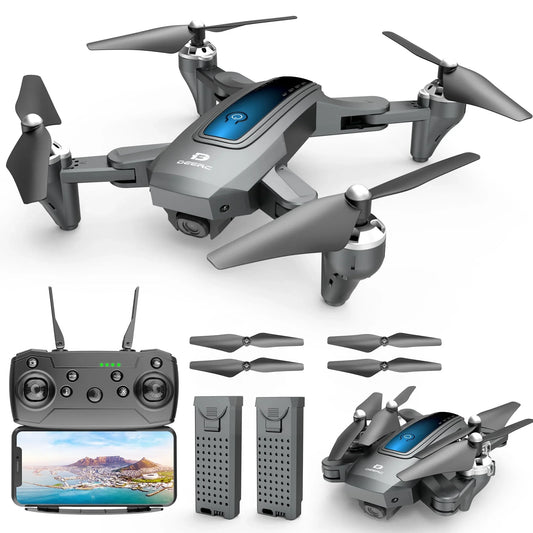 Deerc D10 Drone with 1080P FHD Camera – FPV Quadcopter with Gravity Control, Altitude Hold, Headless Mode & 2 Batteries + Case