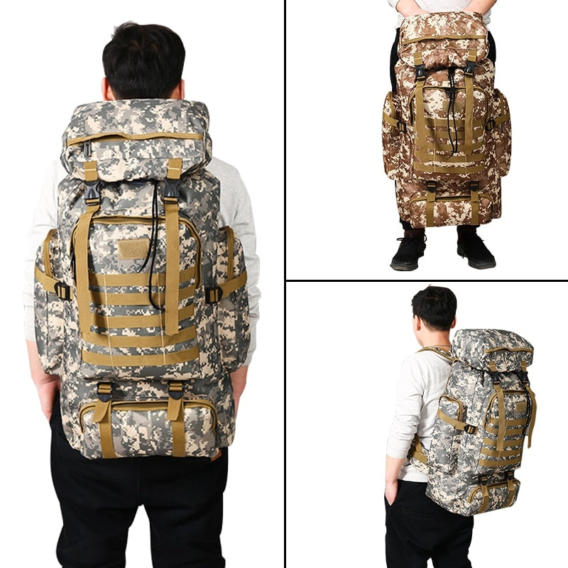 Large Capacity Camouflage Military Travel Backpack for Men: Ideal for Hiking and Waterproof for the Outdoor