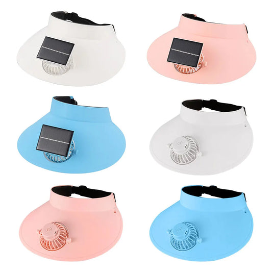 Sun Visor Hat with Cooling Fan – Breathable Open-Top Cap for Summer, Beach & Outdoor Sun Protection