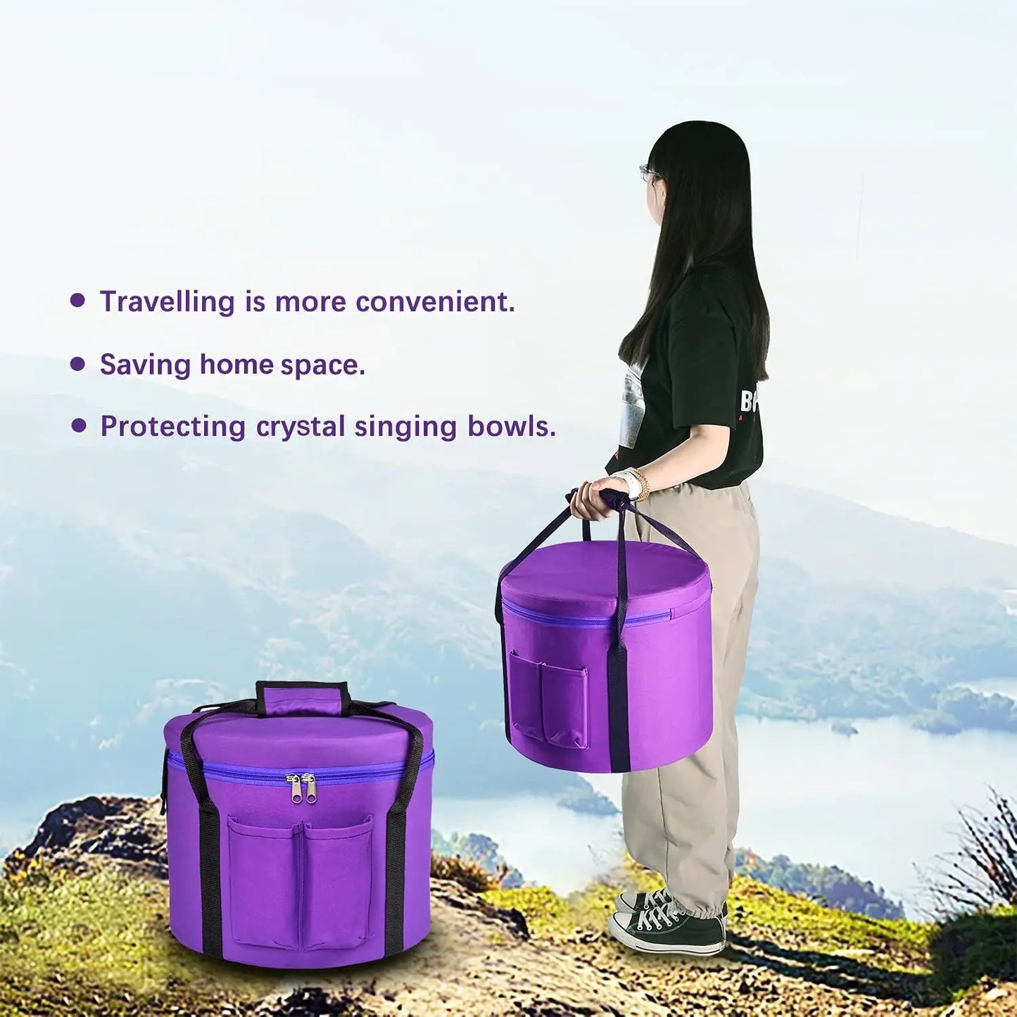 7-Piece Chakra Crystal Singing Bowl Set – 440Hz/432Hz Colored Quartz Sound Healing Bowls with Carrying Bags