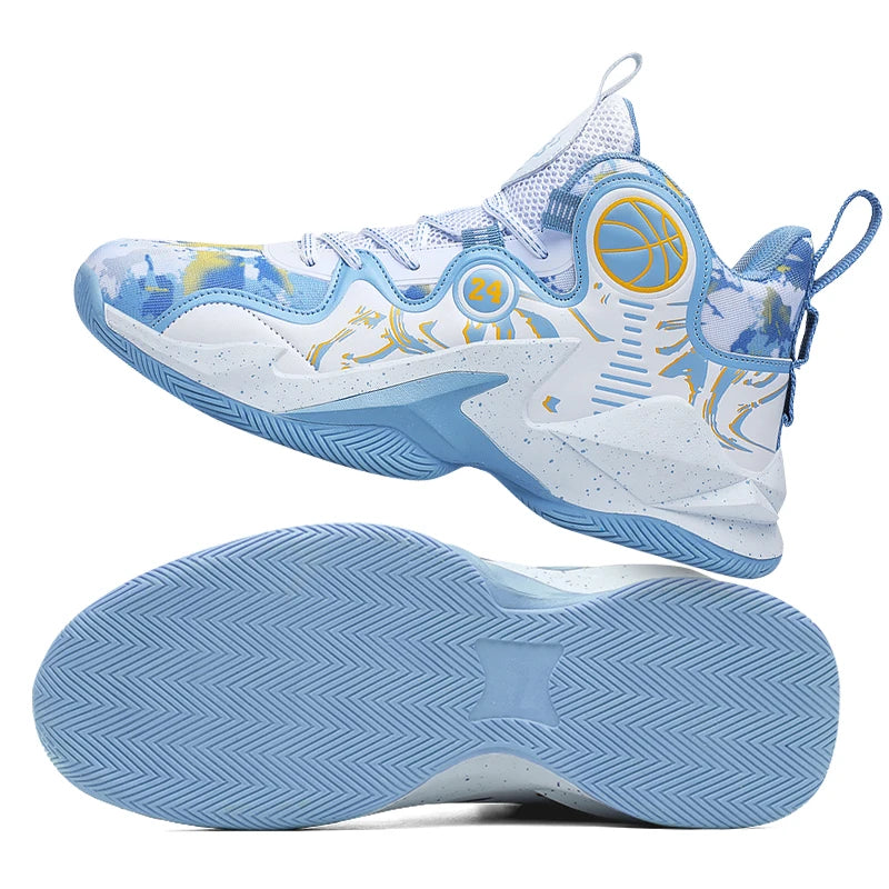 Men's Basketball Shoes – Breathable, No-Slip Outdoor Training Sneakers with Trendy Graffiti Design