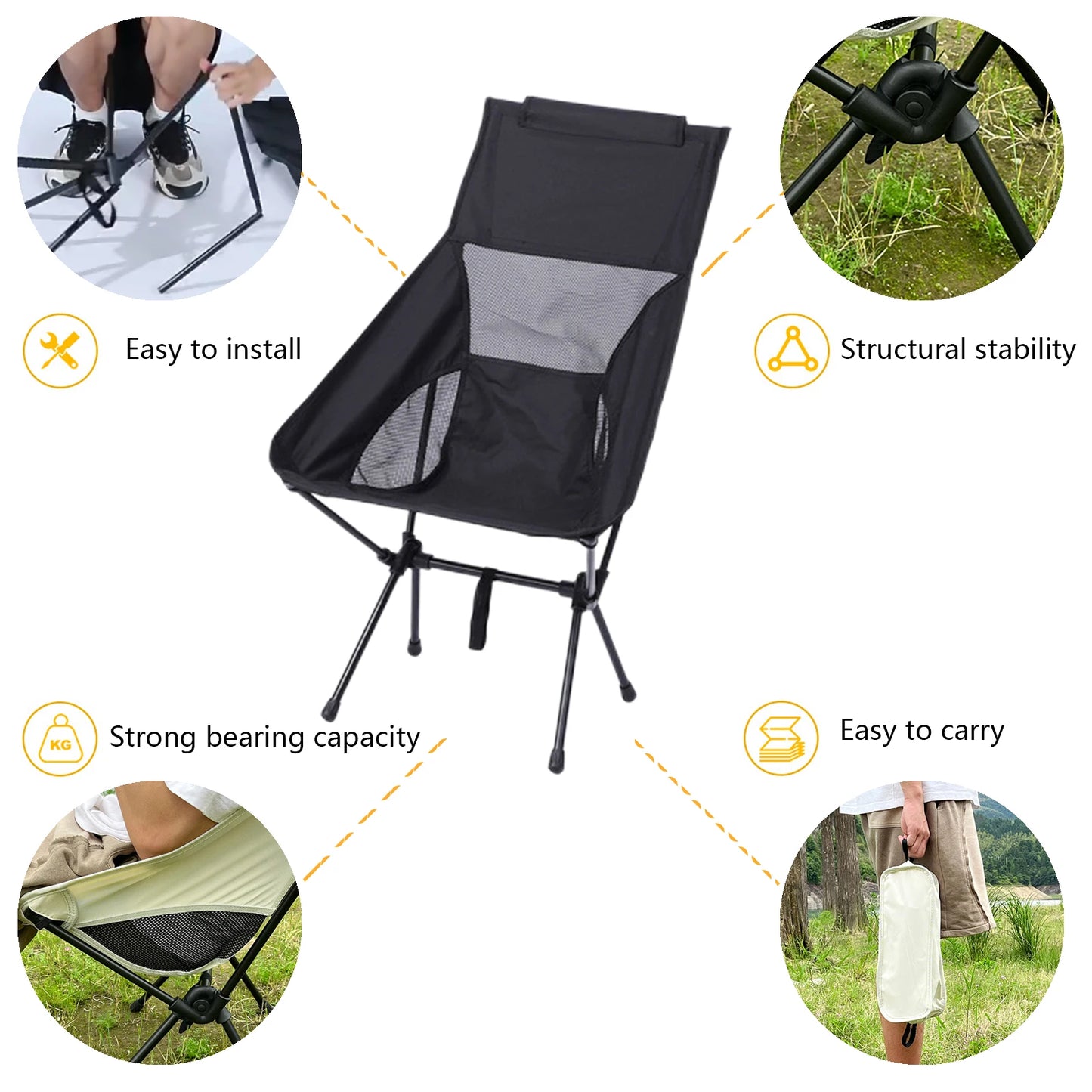 Travel Light with Our Ultralight Folding Moon Chair for Camping and Hiking