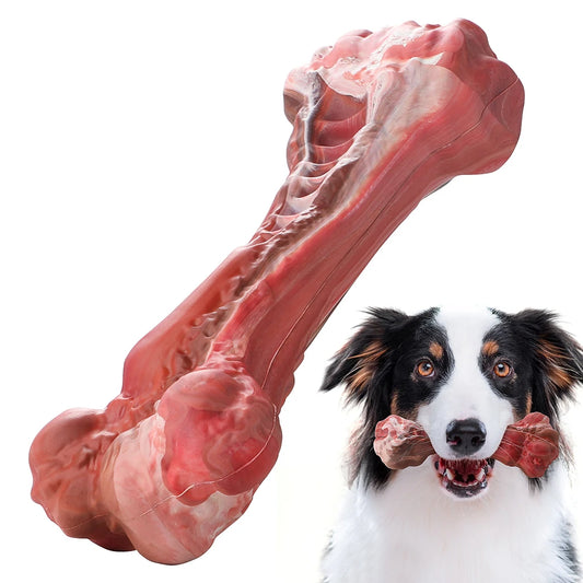 Indestructible Bone-Shaped Dog Toy for Large Aggressive Chewers: Durable Nylon for Interactive Play and Teeth Cleaning