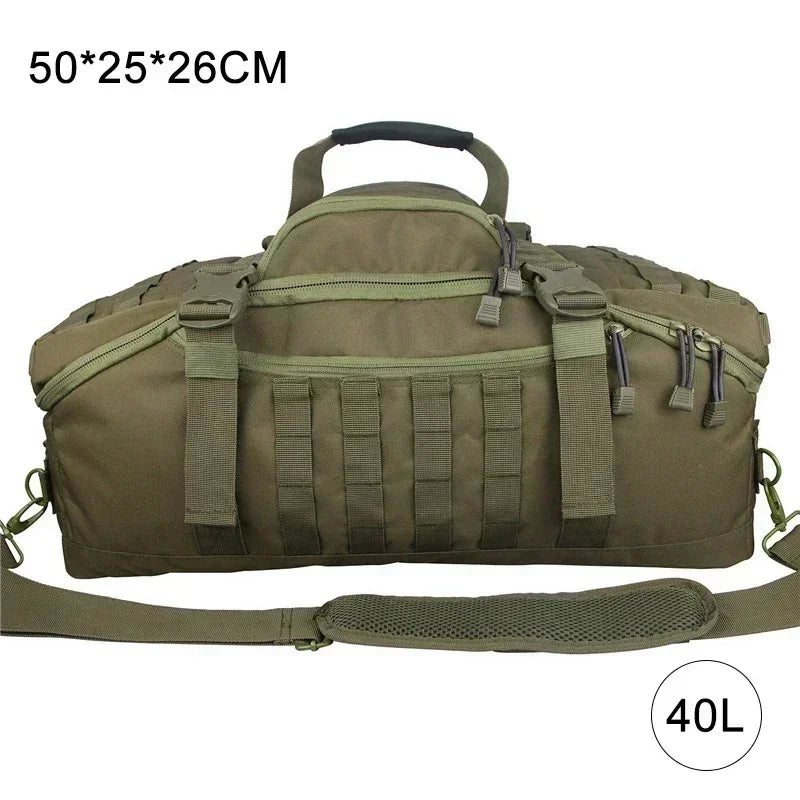 40L/60L/80L Large Capacity Waterproof Travel Bags - Men's Military Duffel Bag, Travel Tote, and Weekend Luggage