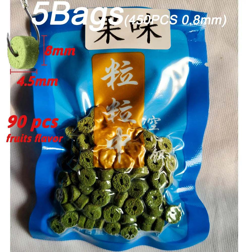 5-Pack Fish Attractant Bait – Hollow Granular Lure with Strong Scent for Carp & Soft Bait Hook Fishing