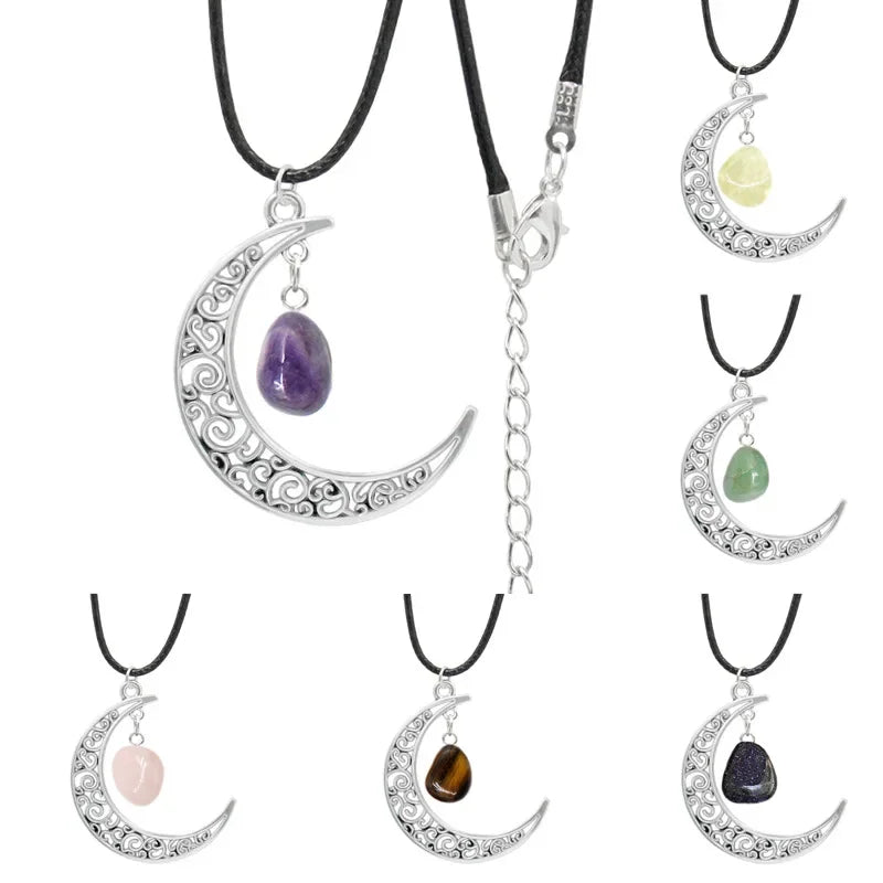 10pcs Natural Irregular Raw Ore Fluorite Crystal Pendant Necklace Energy Stone Healing Amethysts Meditation Yoga Gift Wholesale