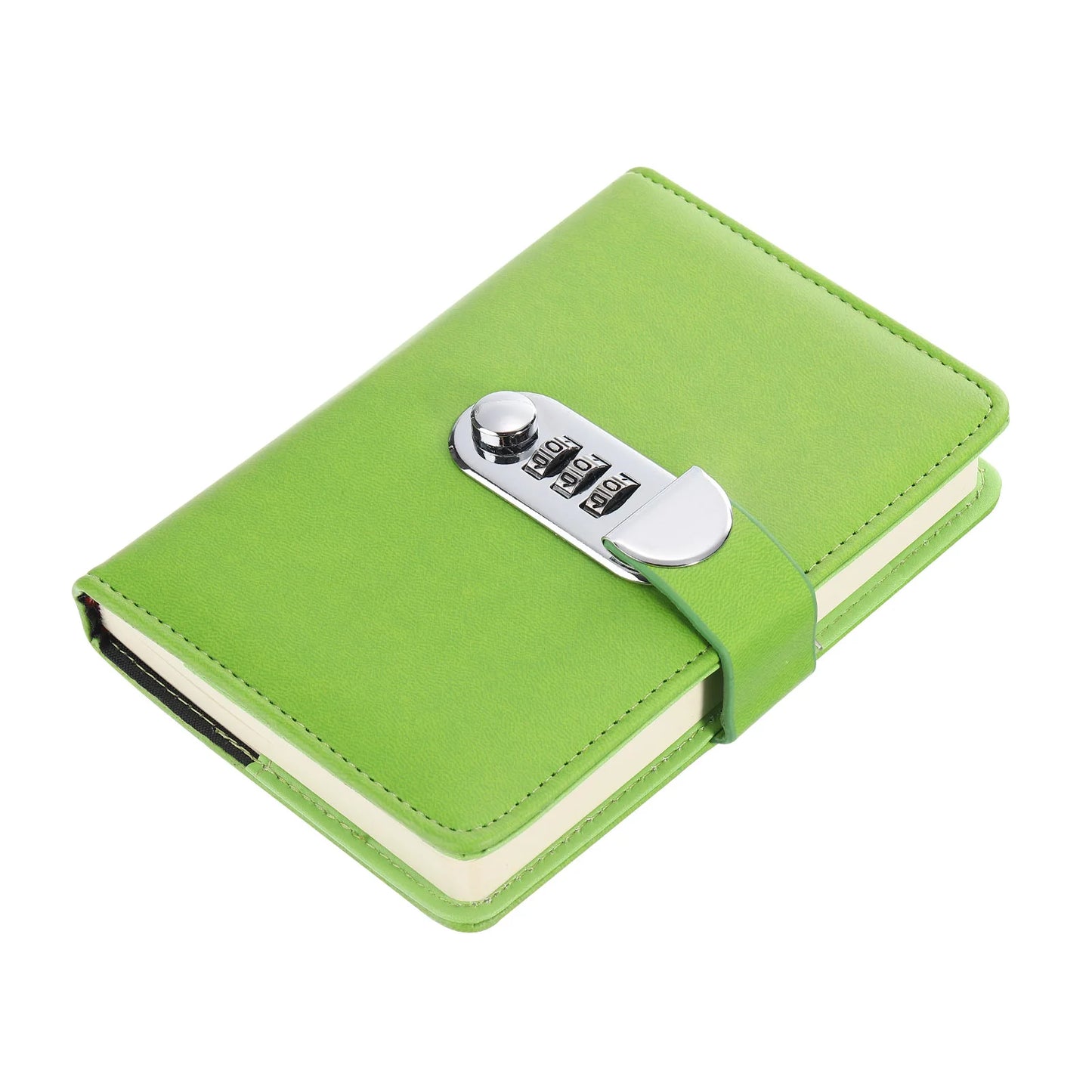 A6 Diary with Lock – Cute Leather Journal with 128 Pages, Pen Slot, Card Slot, and Waterproof Cover for Secure Journaling