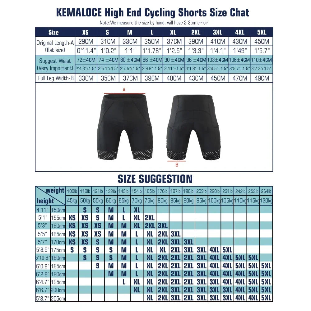 Men’s Cycling Shorts – Padded Compression Bike Shorts with Gel Pad & Reflective Details for Road Racing