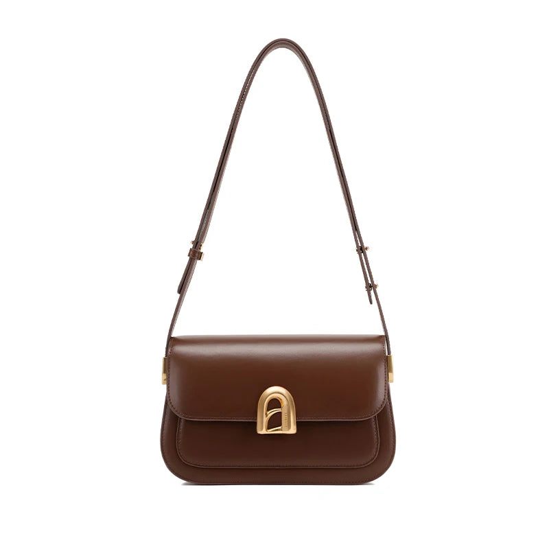 2024 Luxury Leather Crossbody Shoulder Bag – Elegant A-Line Handbag from the Exclusive Door Series for Women