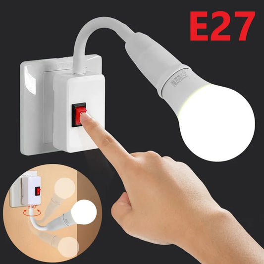 💡 Direct Plug-In E27 Lamp Holder with Switch