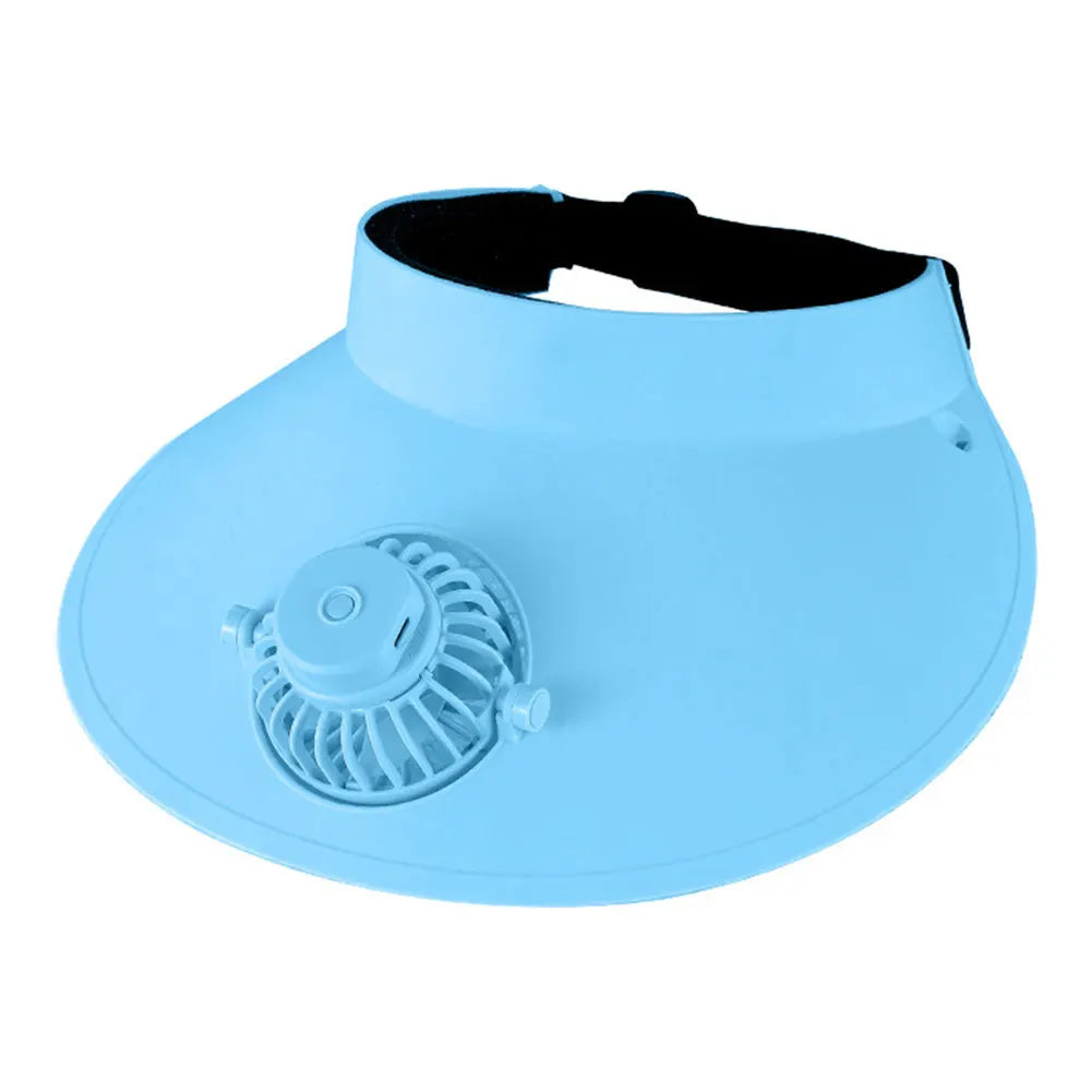 Sun Visor Hat with Cooling Fan – Breathable Open-Top Cap for Summer, Beach & Outdoor Sun Protection