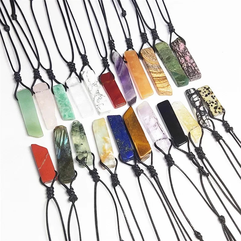 10pcs Natural Irregular Raw Ore Fluorite Crystal Pendant Necklace Energy Stone Healing Amethysts Meditation Yoga Gift Wholesale