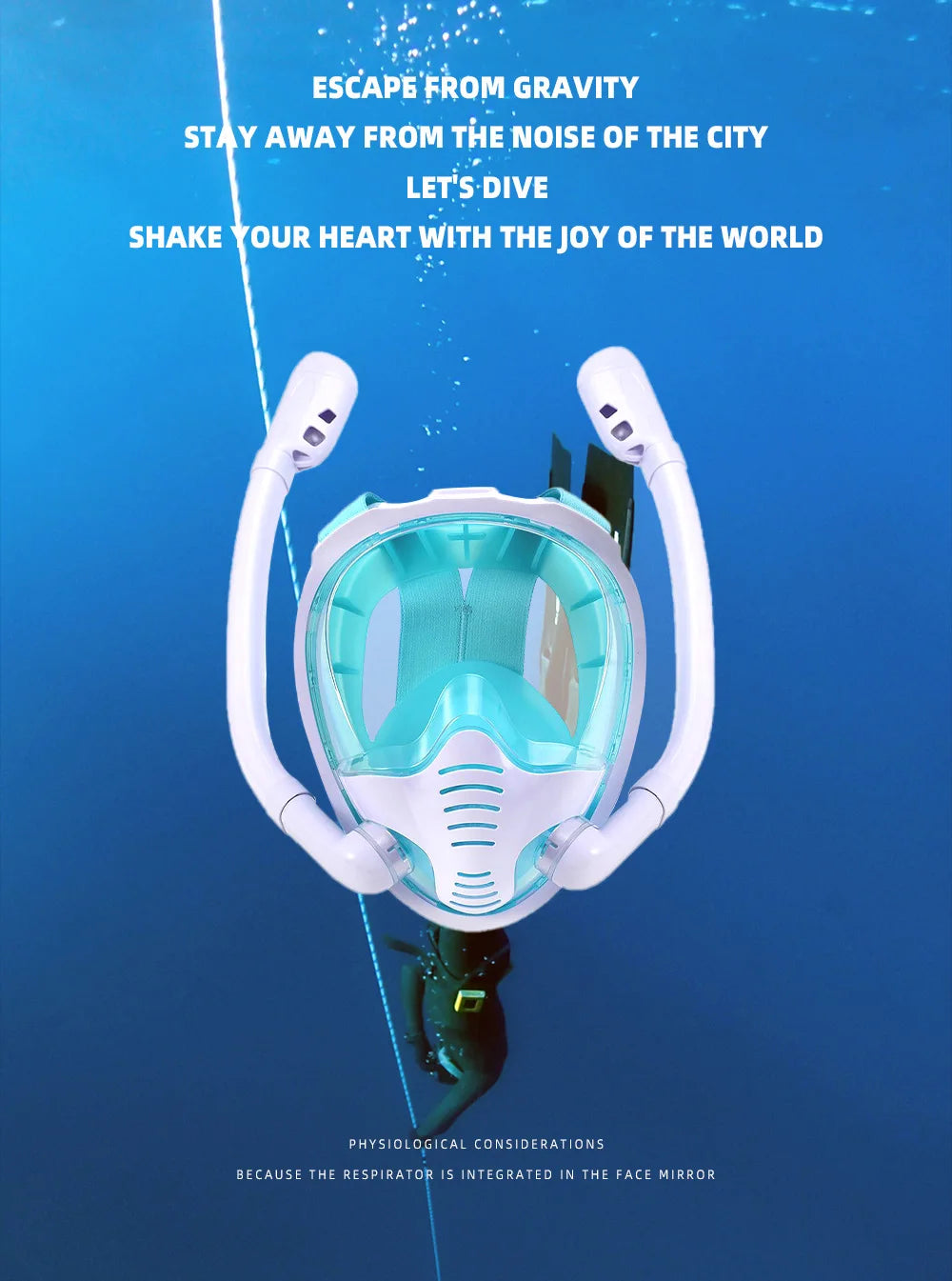 Enhanced Snorkeling Experience: 180° Panoramic View Full Face Snorkel Mask with Silicone Dry Top, Dual Snorkels, Anti-Fog, and Anti-Leak Technology