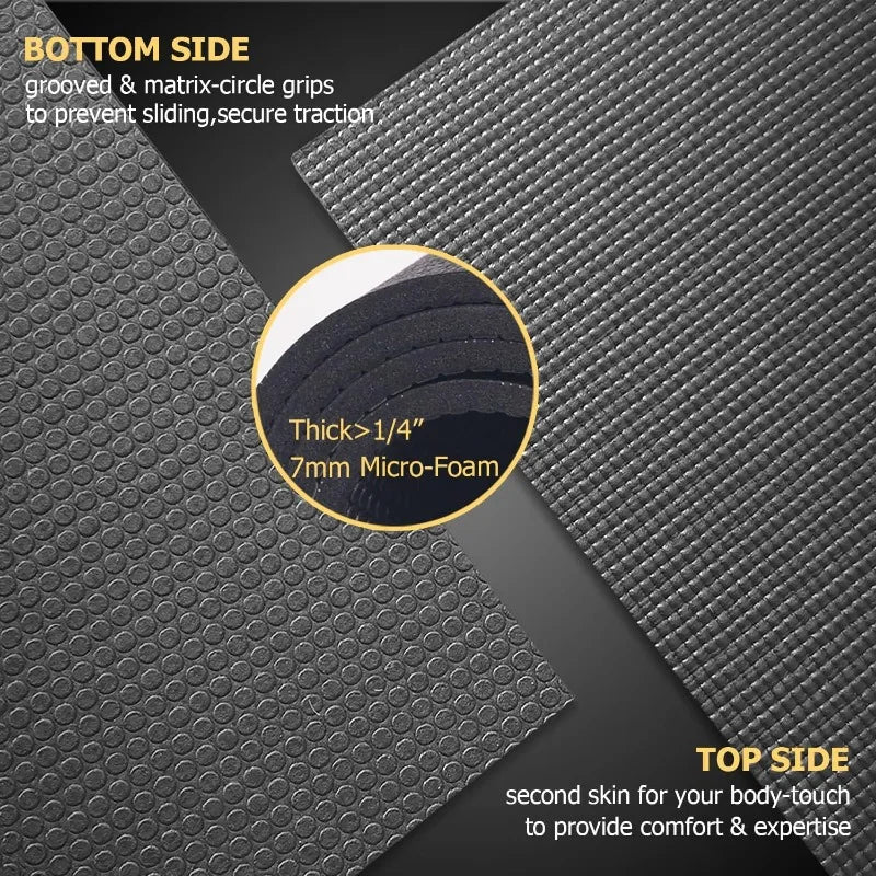 GXMMAT Large Yoga Mat 12'x6'/10'x6'/6'x8'(7mm), Extra Thick Workout Mats for Home Gym Flooring