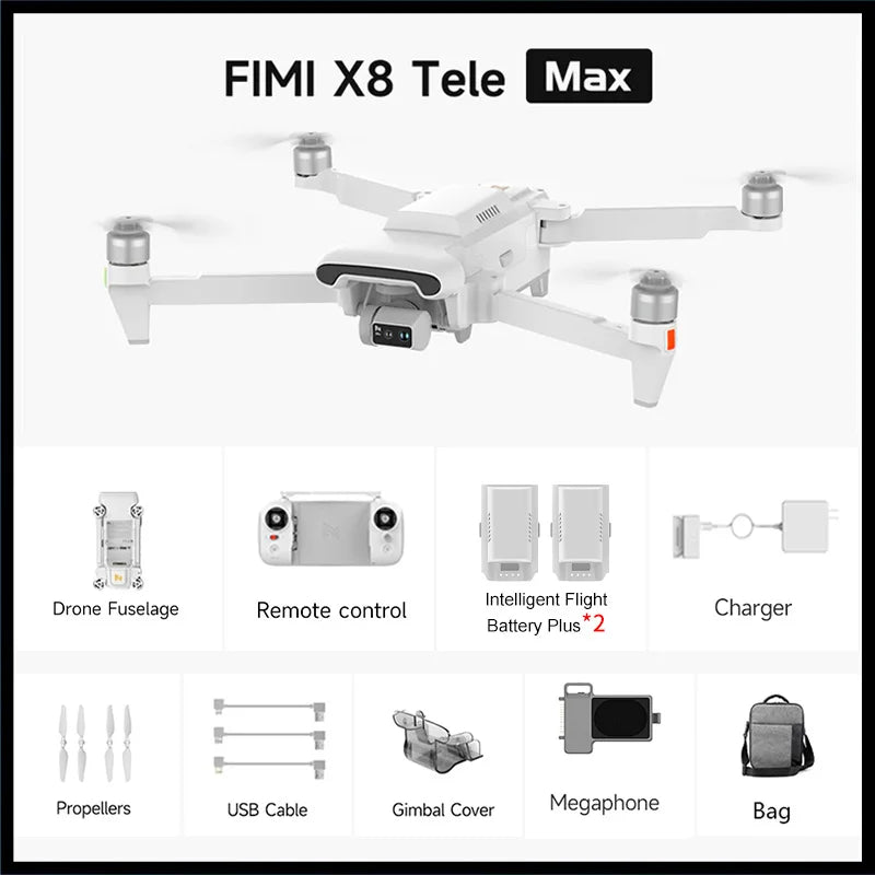 🚀 FIMI X8 TELE MAX Drone 2025 | 4K HDR 48MP Camera | 20KM Range | 3-Axis Gimbal | Professional GPS Quadcopter