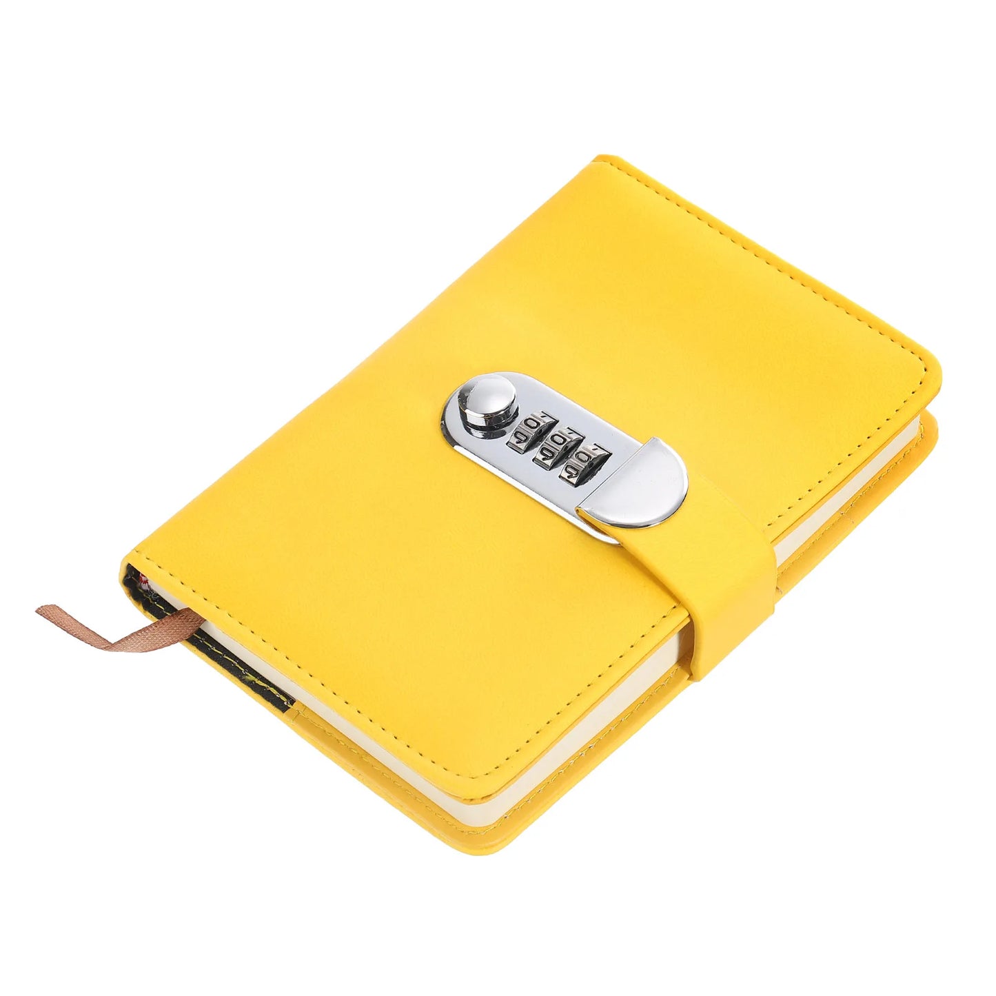 A6 Diary with Lock – Cute Leather Journal with 128 Pages, Pen Slot, Card Slot, and Waterproof Cover for Secure Journaling