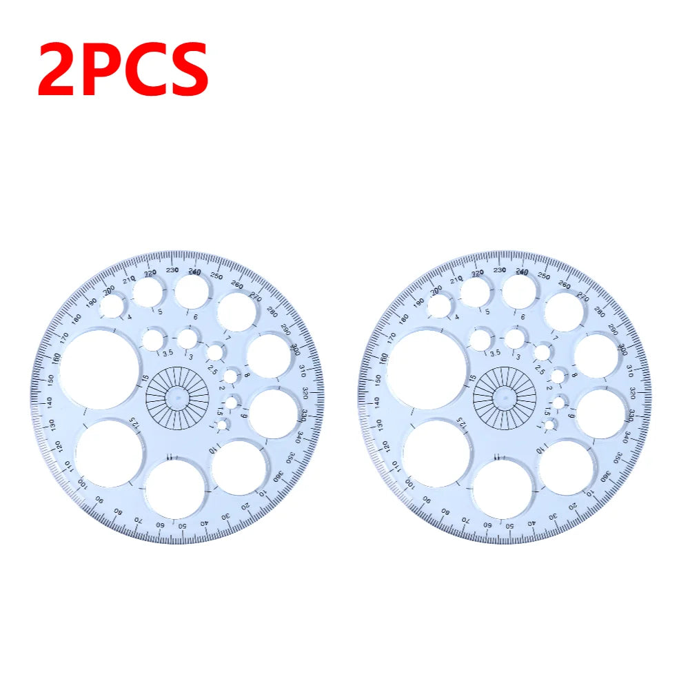 5-in-1 Multifunction Geometry Template Ruler – Plastic Measuring Tool with Circle & Shape Drawing Stencils