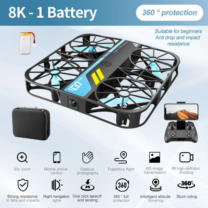 New V37 Mini Drone with 8K Professional and 4K HD Camera, Real-Time Transmission Quadcopter – The Ultimate Remote Control Toy & Gift by 4DRC!