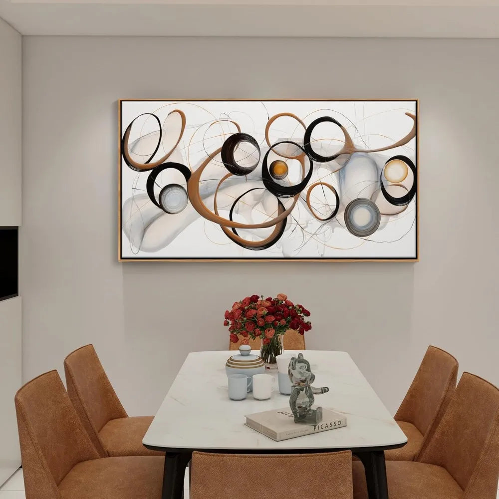 Elegant Abstract Canvas Wall Art – Framed Artwork for Living Room, Bedroom, or Office