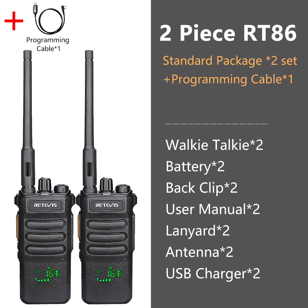 Long-Range Portable Communicator: 10W Retevis Two-Way Walkie Talkie Radio for Hunting, Fishing, and Camping