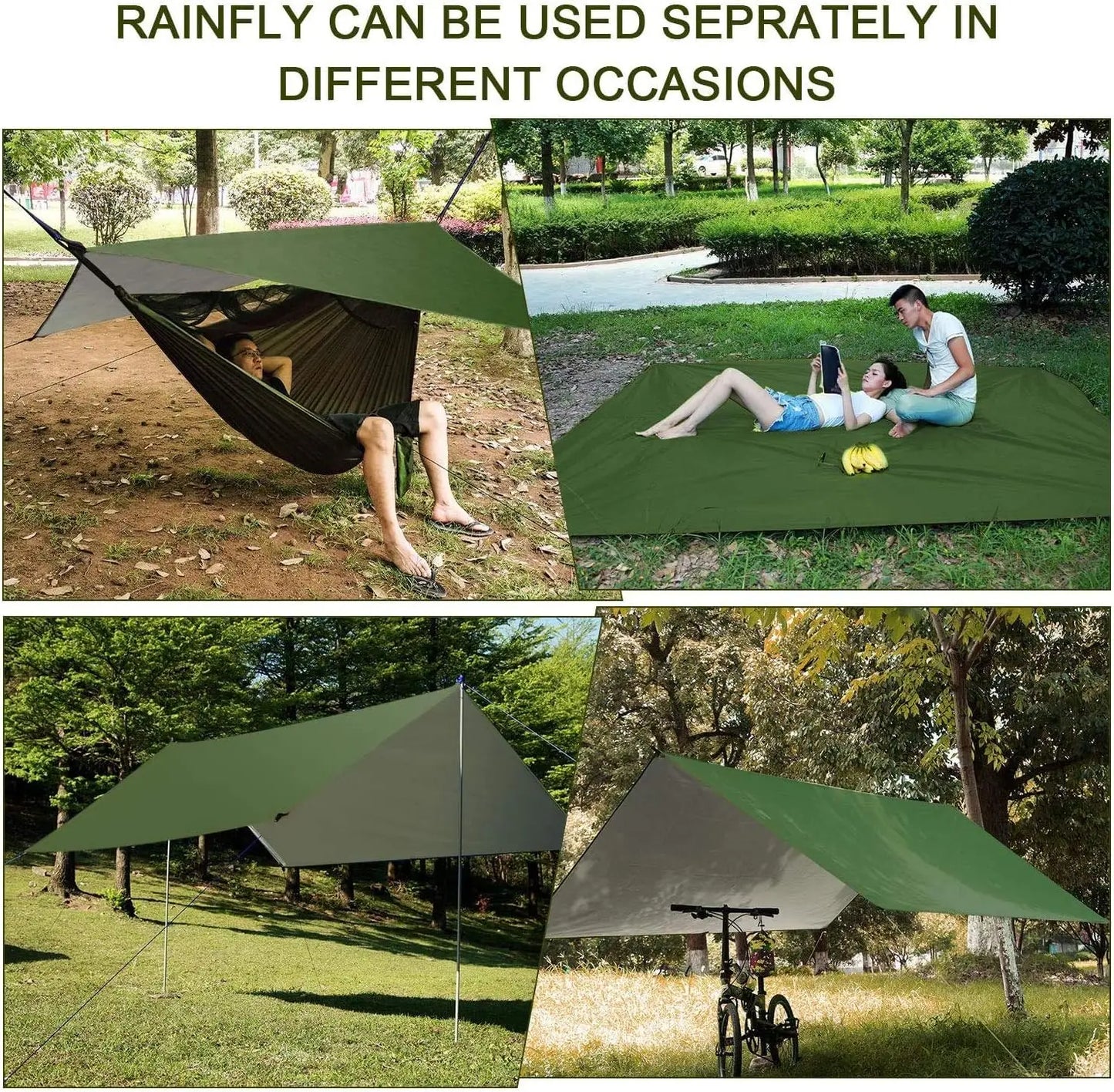 🏕️ Camping Hammock with Rain Shelter – Portable Outdoor Tent for One or Two People