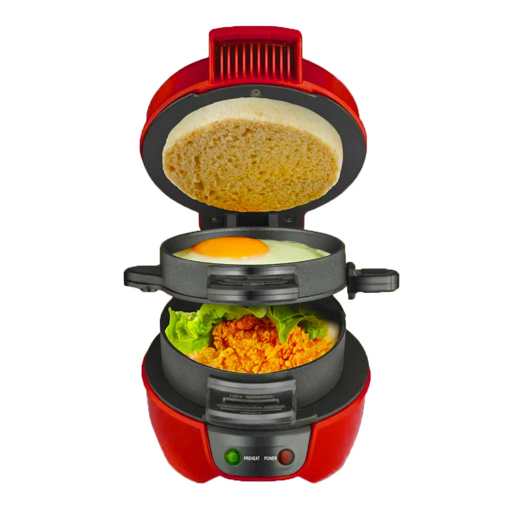 Portable Breakfast Sandwich & Omelette Maker – Non-Stick Toaster with Egg Cooker Ring for Burgers, Pancakes & More