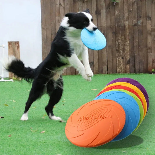 Fashion Dog Toy Flying Discs: 15/18/22cm Silicone Interactive Training Toys for Puppies and Pets